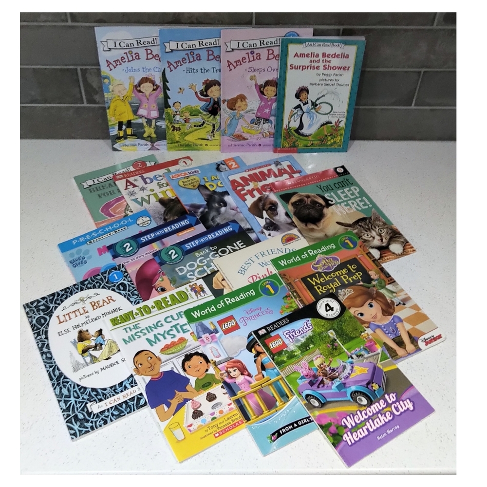 Learning To Read 18 Book Bundle: Amelia Bedelia, Lego, Disney etc.